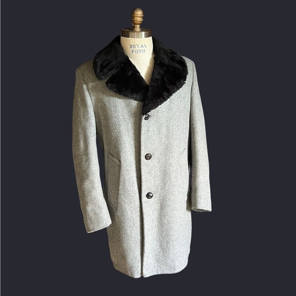 VINTAGE 70’s/80’s Great Western Wool Blend Winter Coat With Faux fur Trim 40R - Picture 1 of 9